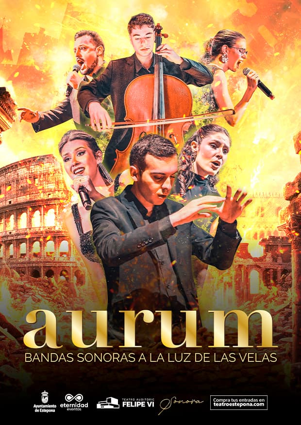 Cartel de Aurum, 'Bandas Sonoras a la Luz de las Velas', en el Teatro Felipe VI de Estepona