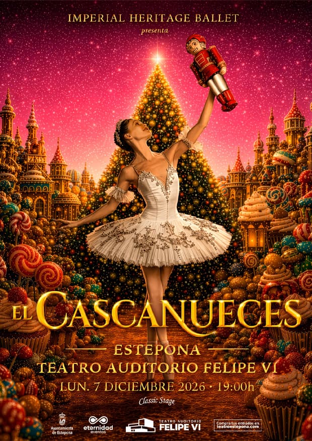 Cartel de El Cascanueces, por el Imperial Heritage Ballet, en el Teatro Felipe VI de Estepona