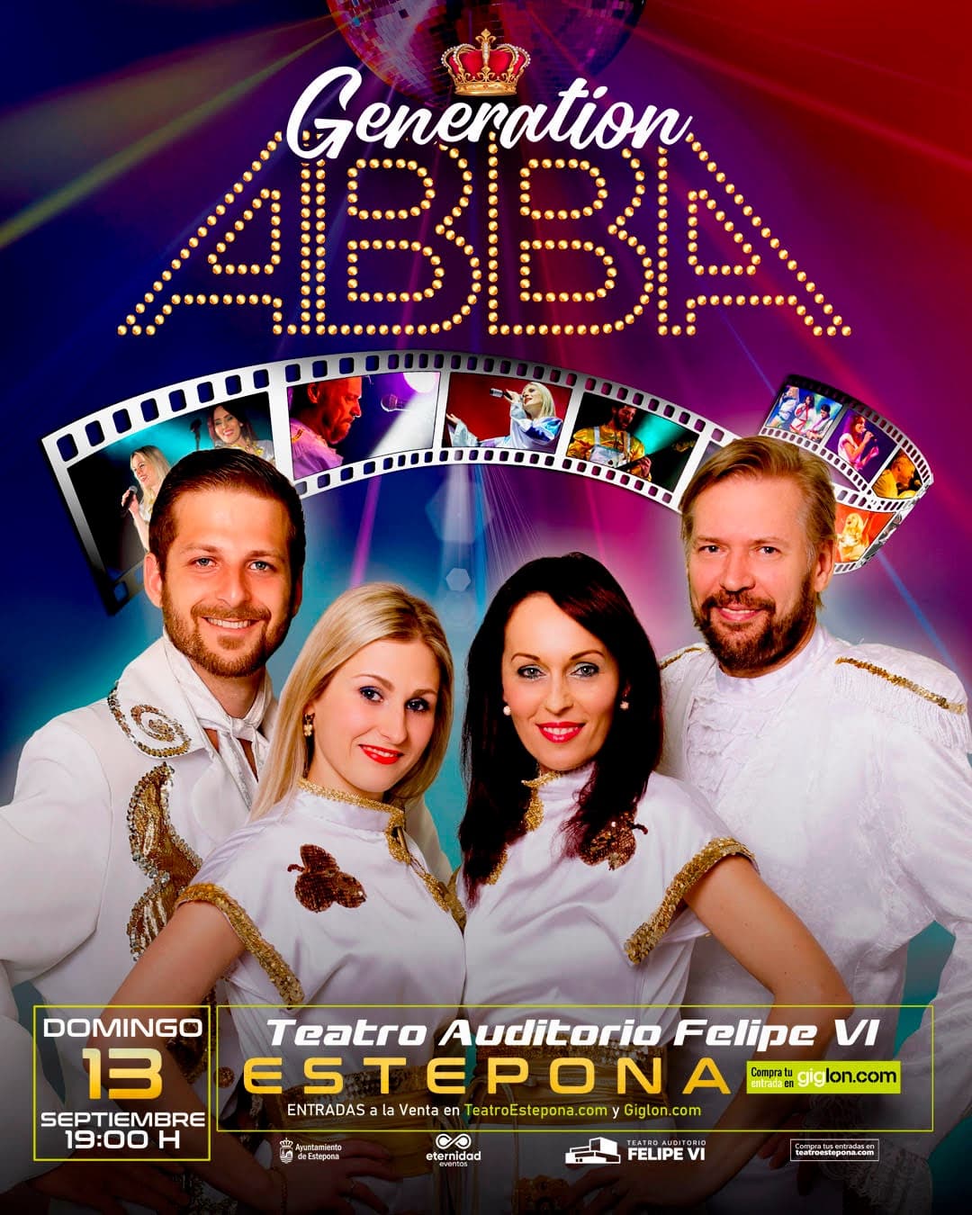 Cartel de Generation ABBA en el Teatro Felipe VI de Estepona