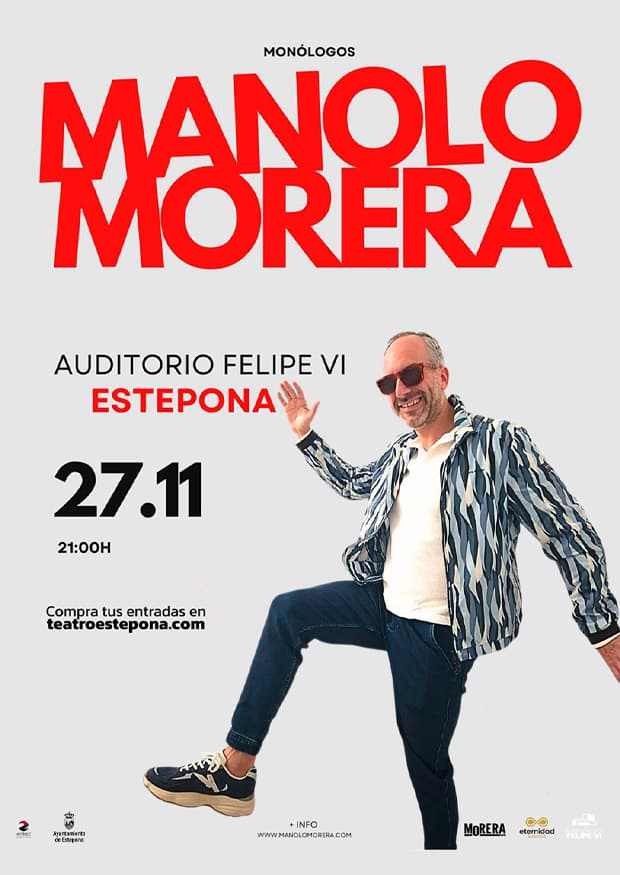 Cartel de Manolo Morera, 'Monólogos', en el Teatro Felipe VI de Estepona
