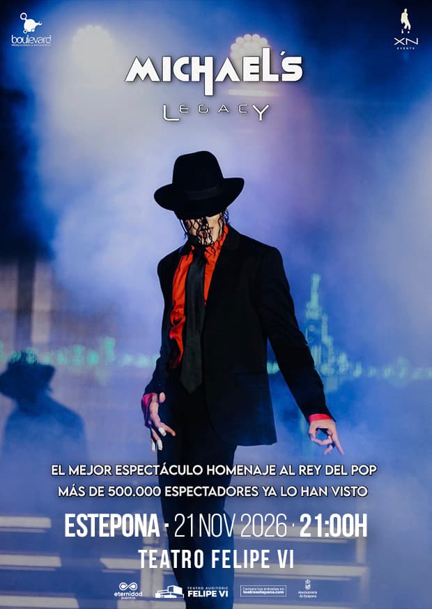 Cartel de Michael's Legacy, tributo a Michael Jackson, en el Teatro Felipe VI de Estepona