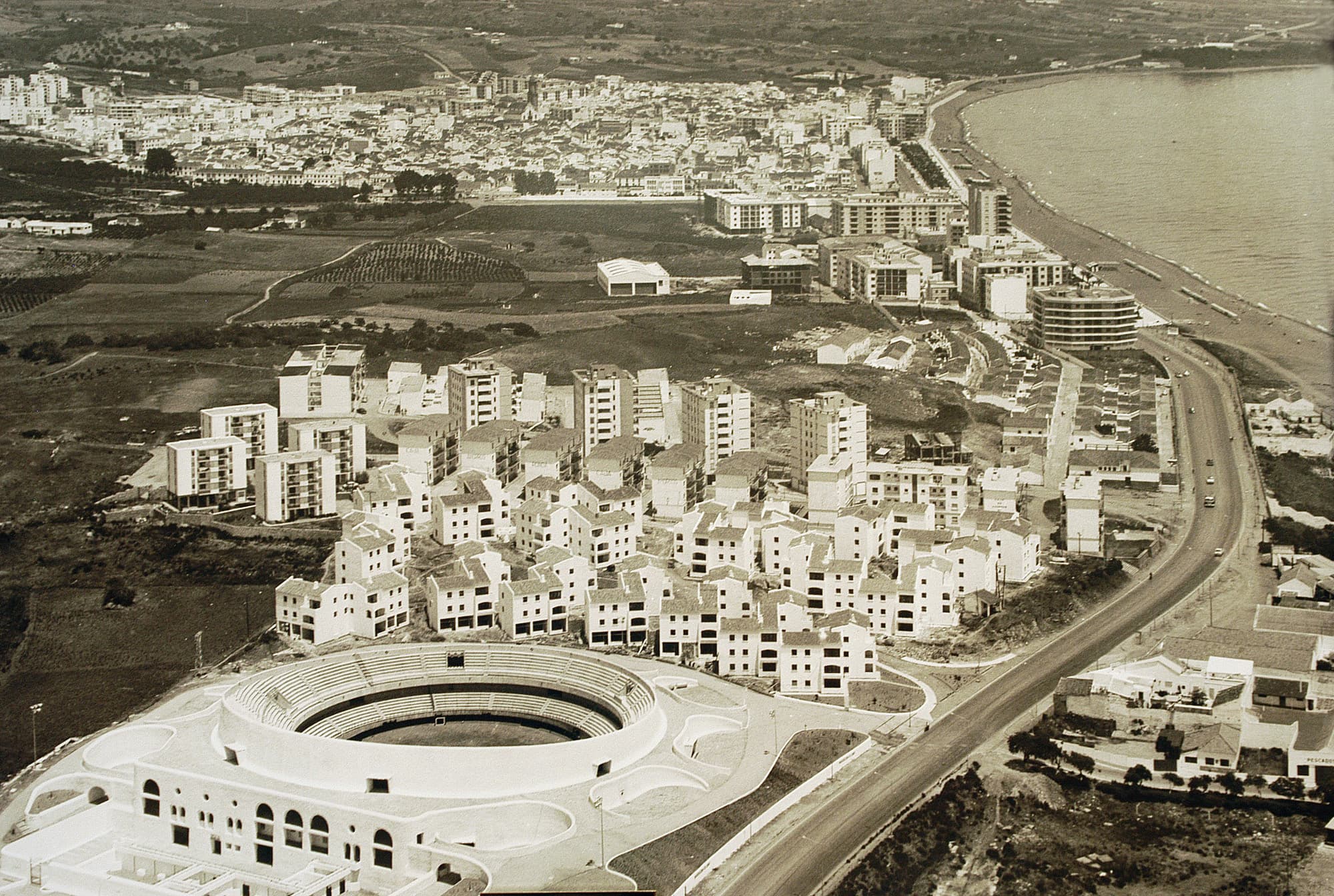 Vista aérea de la Plaza de Toros — imagen histórica