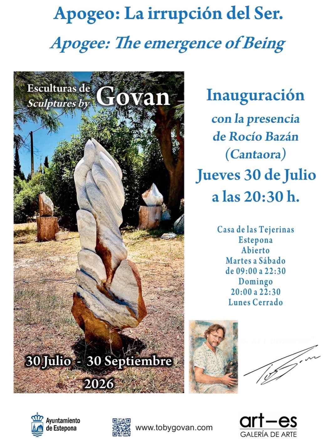 Apogeo: la irrupción del ser. Esculturas de Toby Govan